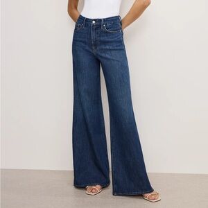Good American Dark Blue Flare Jeans